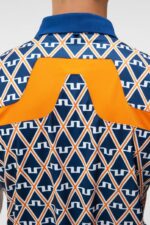 Kv Print Polo Estate Blue Diamond Men J.Lindeberg Clothing 66XF24 - Image 4