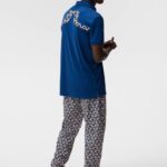 Kv Print Polo Estate Blue Men J.Lindeberg Clothing 66XF28