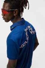 Kv Print Polo Estate Blue Men J.Lindeberg Clothing 66XF28 - Image 4