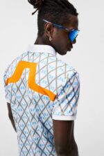 Kv Print Polo Little Boy Blue Diamond Men J.Lindeberg Clothing 66XF25 - Image 3