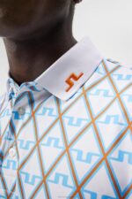 Kv Print Polo Little Boy Blue Diamond Men J.Lindeberg Clothing 66XF25 - Image 4