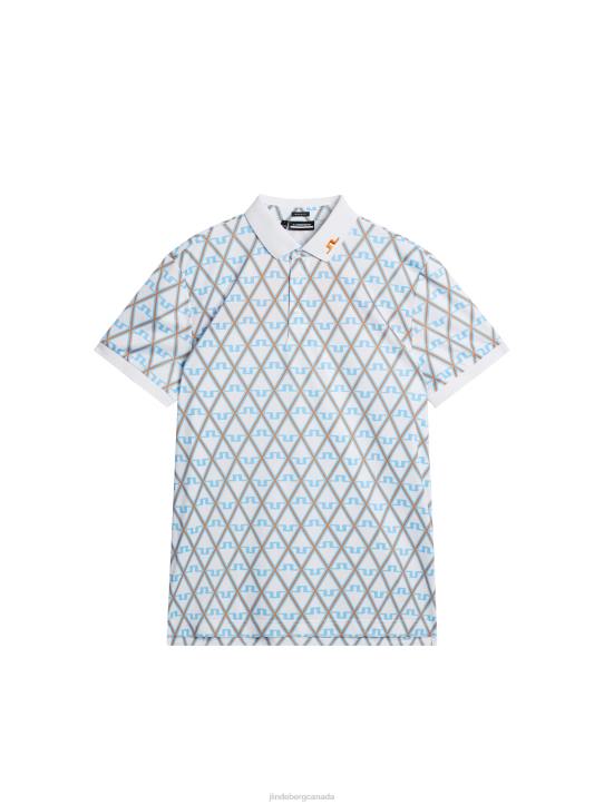 Kv Print Polo Little Boy Blue Diamond Men J.Lindeberg Clothing 66XF25 - Image 5