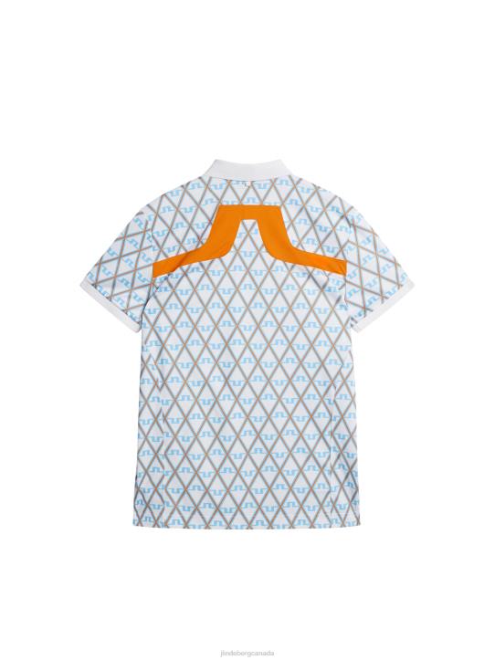Kv Print Polo Little Boy Blue Diamond Men J.Lindeberg Clothing 66XF25 - Image 6