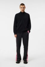 Kyler Wool Blend Zip Black Men J.Lindeberg Clothing 66XF1003 - Image 2