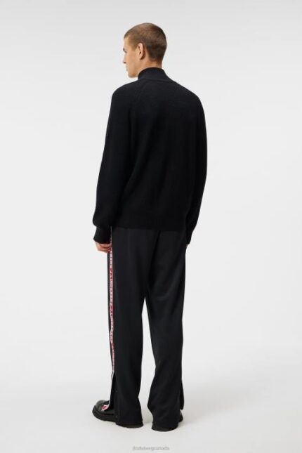 Kyler Wool Blend Zip Black Men J.Lindeberg Clothing 66XF1003