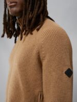 Kyler Wool Blend Zip Sweater Tiger Brown Men J.Lindeberg Clothing 66XF2302 - Image 3