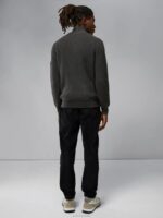 Kyler Wool Blend Zip Sweater Volcanic Ash Men J.Lindeberg Clothing 66XF2303