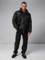 Lambray Puffer Jacket Black Men J.Lindeberg Clothing 66XF2411 - Image 2