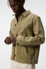 Lando Organic Cotton Twill Overshirt Aloe Men J.Lindeberg Clothing 66XF1195 - Image 3