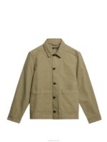 Lando Organic Cotton Twill Overshirt Aloe Men J.Lindeberg Clothing 66XF1195 - Image 5