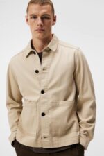 Lando Organic Twill Overshirt Oyster Gray Men J.Lindeberg Clothing 66XF1159 - Image 2