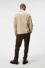 Lando Organic Twill Overshirt Oyster Gray Men J.Lindeberg Clothing 66XF1159 - Image 4