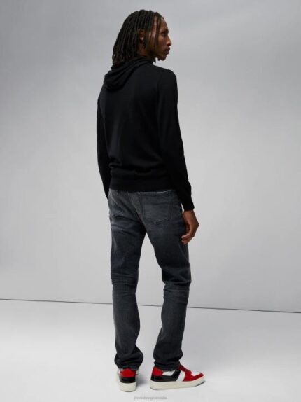 Laurie Merino Hoodie Black Men J.Lindeberg Clothing 66XF2313