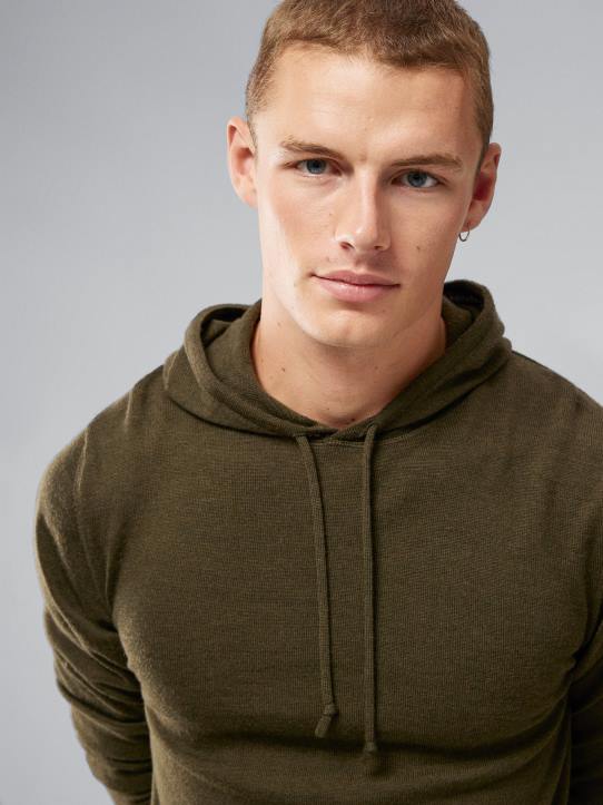 Laurie Merino Hoodie Forest Green Men J.Lindeberg Clothing 66XF2312 - Image 3