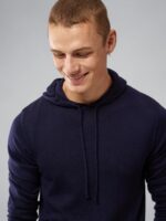 Laurie Merino Hoodie Navy Men J.Lindeberg Clothing 66XF2311 - Image 3