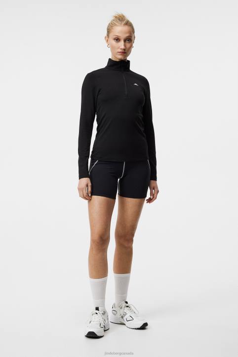 Lauryn Half Zip Mid Layer Black Women J.Lindeberg Clothing 66XF1879 - Image 2