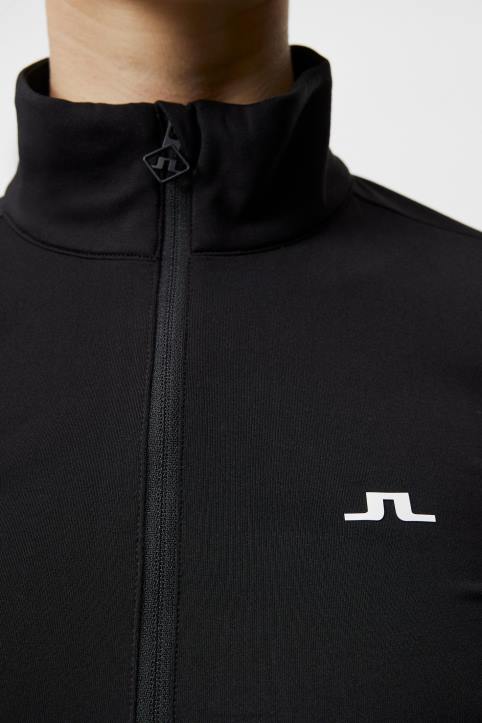 Lauryn Half Zip Mid Layer Black Women J.Lindeberg Clothing 66XF1879 - Image 4