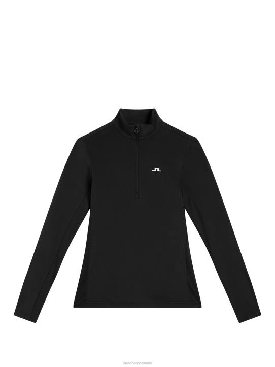 Lauryn Half Zip Mid Layer Black Women J.Lindeberg Clothing 66XF1879 - Image 5