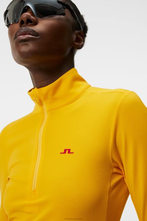 Lauryn Half Zip Mid Layer Citrus Women J.Lindeberg Clothing 66XF1877 - Image 3