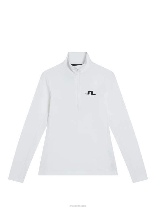Lauryn Half Zip Mid Layer White Women J.Lindeberg Clothing 66XF1878 - Image 4