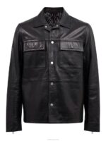 Lenox Leather Overshirt Black Men J.Lindeberg Clothing 66XF2469 - Image 5