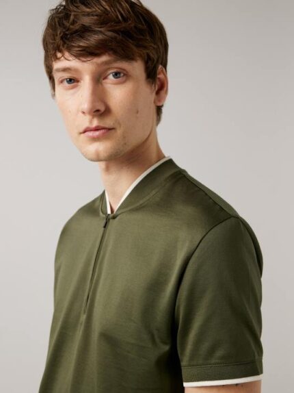 Leo Quarter Zip Polo Deep Depths Men J.Lindeberg Clothing 66XF2105