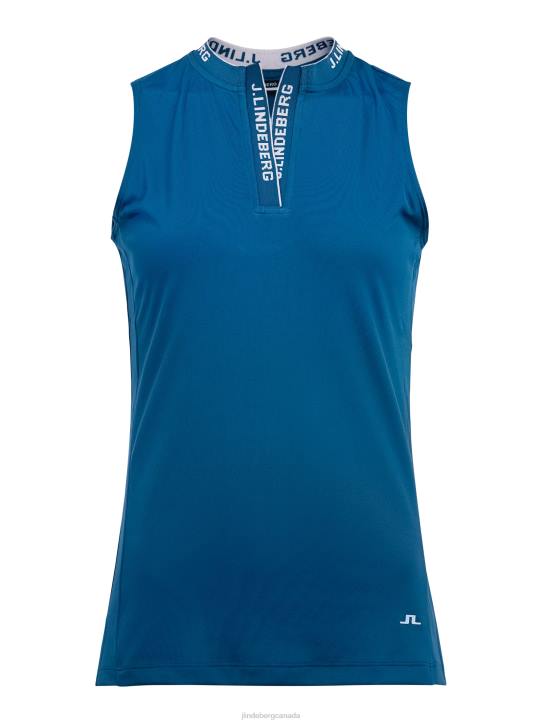 Leya Sleeveless Golf Top Moroccan Blue Women J.Lindeberg Clothing 66XF2633 - Image 1
