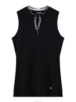 Leya Sleeveless Top Black Women J.Lindeberg Clothing 66XF1474 - Image 2
