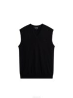 Liam Knitted Vest Black Men J.Lindeberg Clothing 66XF544 - Image 5