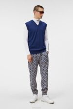 Liam Knitted Vest Estate Blue Men J.Lindeberg Clothing 66XF545 - Image 2