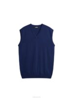 Liam Knitted Vest Estate Blue Men J.Lindeberg Clothing 66XF545 - Image 5
