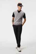 Liam Knitted Vest Grey Melange Men J.Lindeberg Clothing 66XF546 - Image 2