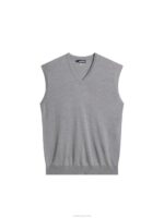 Liam Knitted Vest Grey Melange Men J.Lindeberg Clothing 66XF546 - Image 5
