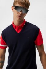Liam Knitted Vest Navy Men J.Lindeberg Clothing 66XF547 - Image 3