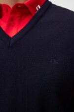 Liam Knitted Vest Navy Men J.Lindeberg Clothing 66XF547 - Image 4