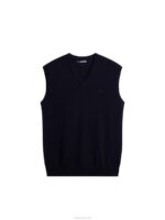 Liam Knitted Vest Navy Men J.Lindeberg Clothing 66XF547 - Image 5
