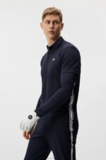 Liam Long Sleeve Polo Navy Men J.Lindeberg Clothing 66XF216