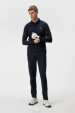 Liam Long Sleeve Polo Navy Men J.Lindeberg Clothing 66XF216 - Image 3