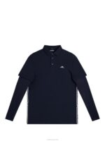 Liam Long Sleeve Polo Navy Men J.Lindeberg Clothing 66XF216 - Image 5