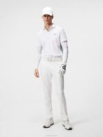 Liam Long Sleeve Polo White Men J.Lindeberg Clothing 66XF215 - Image 3