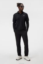 Liam Polo Black Men J.Lindeberg Clothing 66XF73 - Image 3