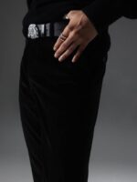 Liam Velvet Pants Black Men J.Lindeberg Clothing 66XF2546 - Image 3