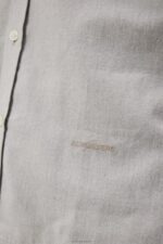 Light Flannel Slim Shirt Light Grey Men J.Lindeberg Clothing 66XF1156 - Image 5