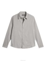 Light Flannel Slim Shirt Light Grey Men J.Lindeberg Clothing 66XF1156 - Image 6
