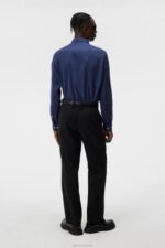 Light Flannel Slim Shirt Navy Men J.Lindeberg Clothing 66XF1157 - Image 2