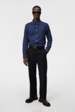 Light Flannel Slim Shirt Navy Men J.Lindeberg Clothing 66XF1157 - Image 3