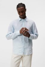 Linen Melange Shirt Dream Blue Men J.Lindeberg Clothing 66XF1177