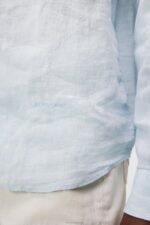 Linen Melange Shirt Dream Blue Men J.Lindeberg Clothing 66XF1177 - Image 4