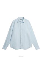 Linen Melange Shirt Dream Blue Men J.Lindeberg Clothing 66XF1177 - Image 6