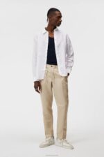 Linen Melange Shirt White Men J.Lindeberg Clothing 66XF1176 - Image 3